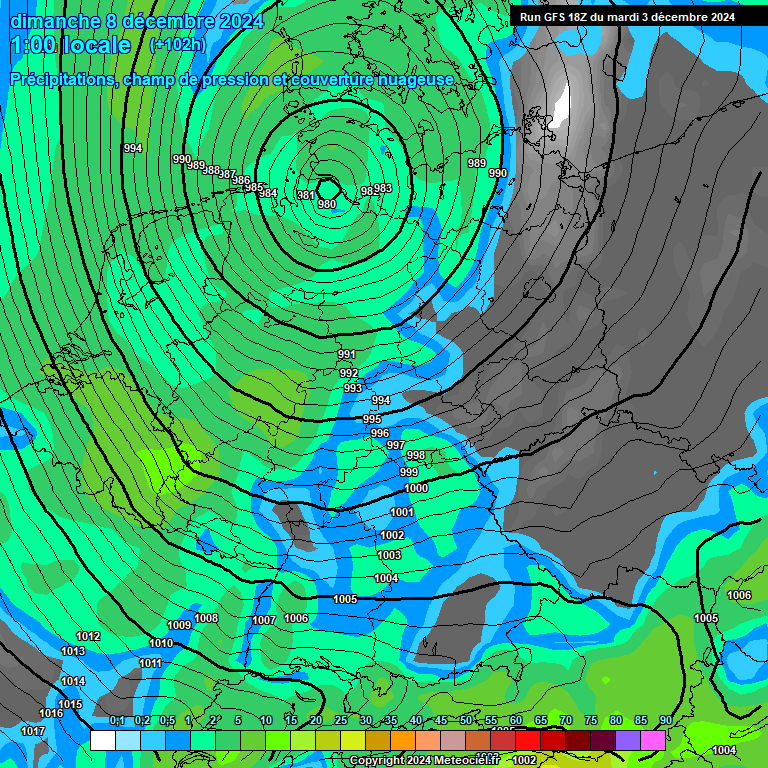 Modele GFS - Carte prvisions 