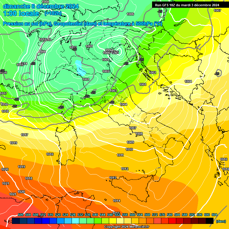 Modele GFS - Carte prvisions 