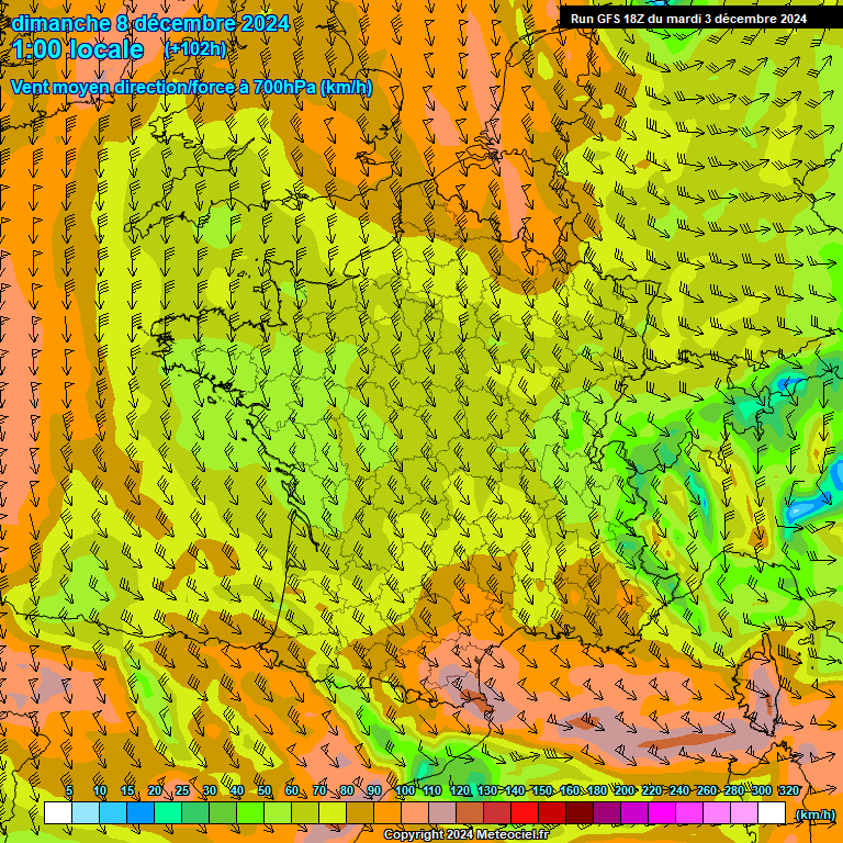 Modele GFS - Carte prvisions 