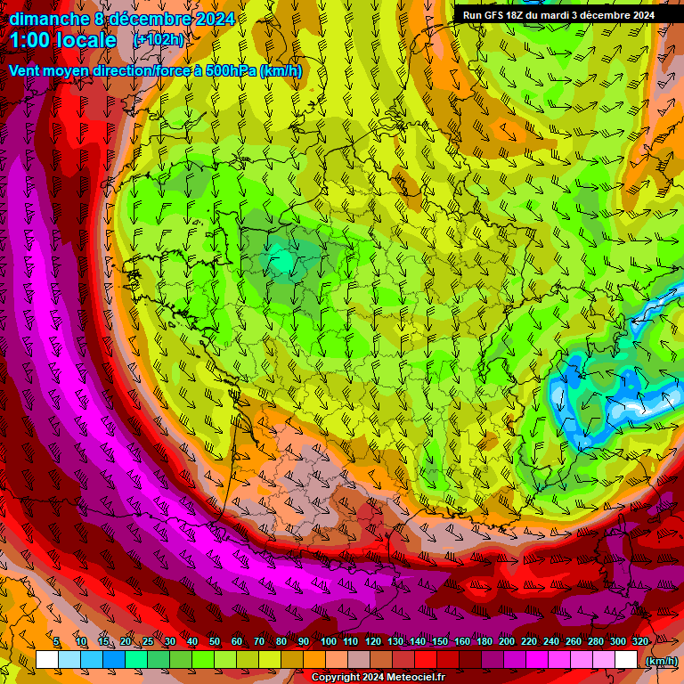 Modele GFS - Carte prvisions 