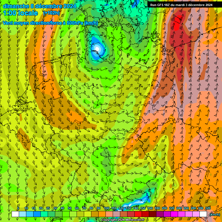 Modele GFS - Carte prvisions 