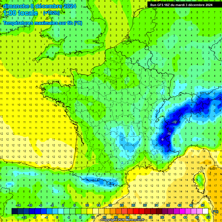 Modele GFS - Carte prvisions 