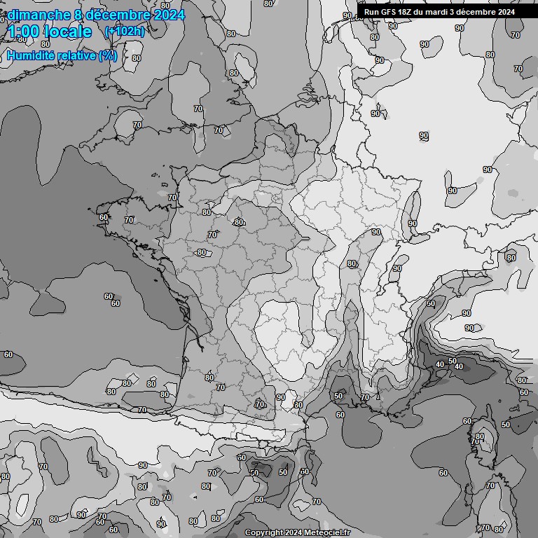 Modele GFS - Carte prvisions 