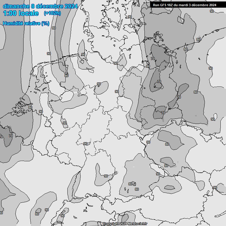 Modele GFS - Carte prvisions 