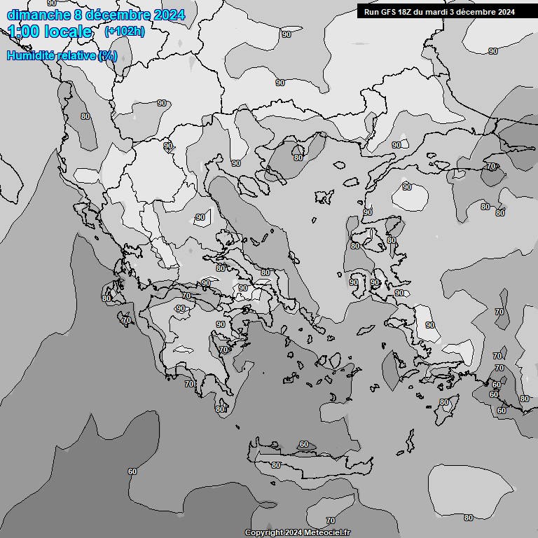 Modele GFS - Carte prvisions 