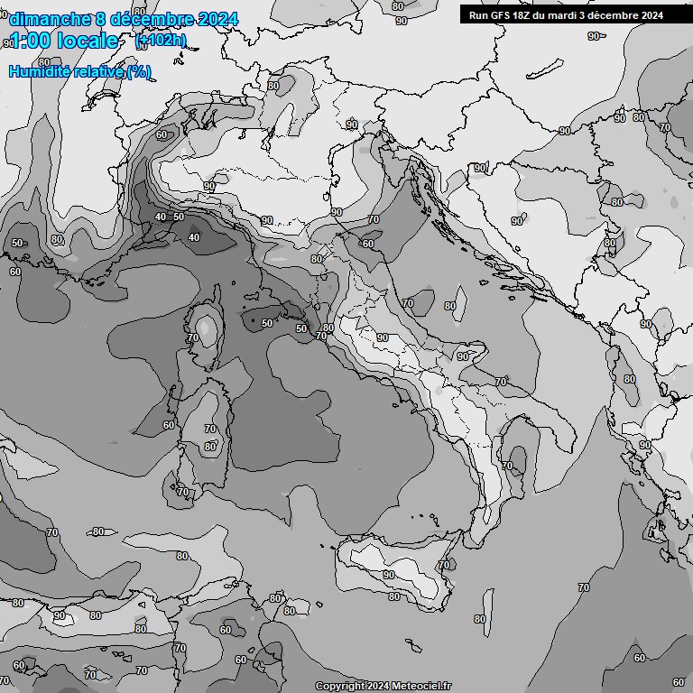 Modele GFS - Carte prvisions 