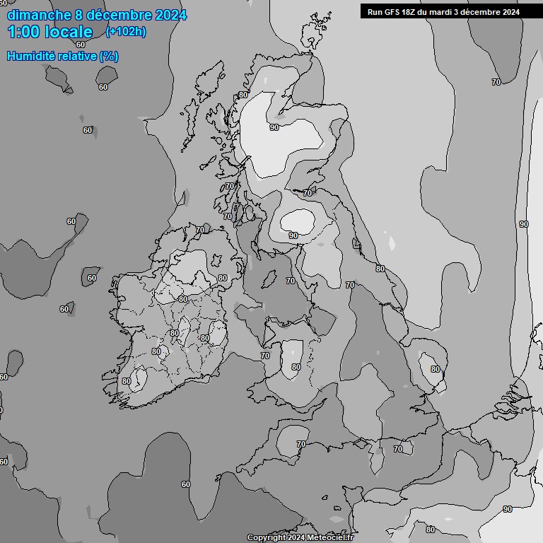 Modele GFS - Carte prvisions 