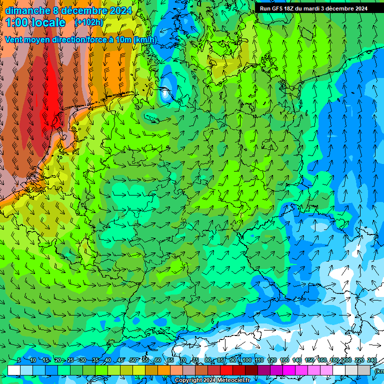 Modele GFS - Carte prvisions 