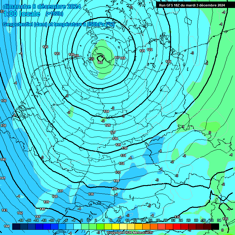 Modele GFS - Carte prvisions 