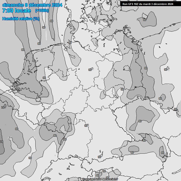 Modele GFS - Carte prvisions 