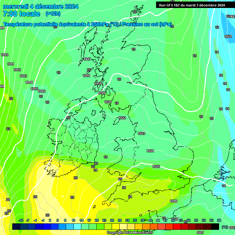 Modele GFS - Carte prvisions 