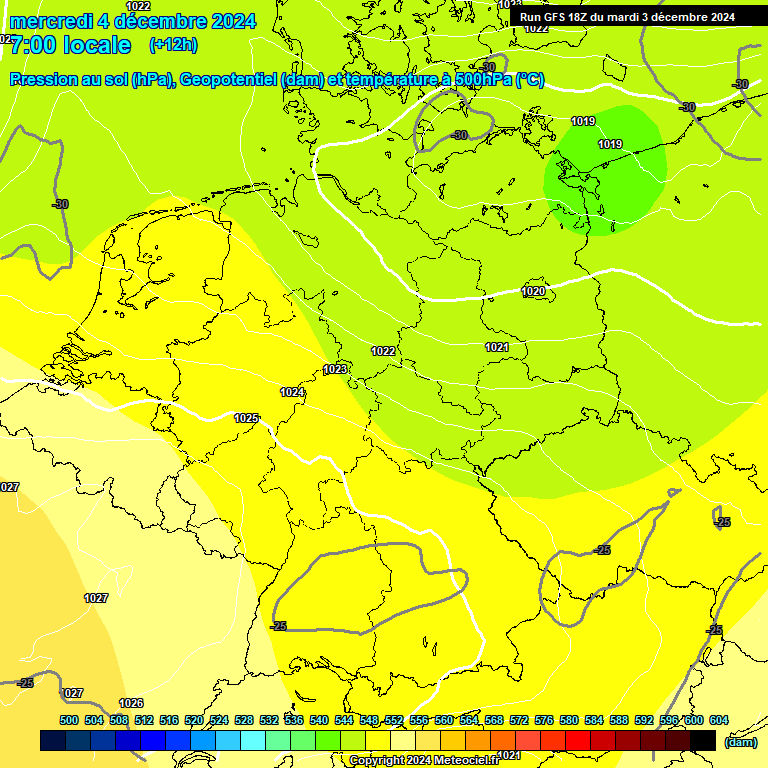 Modele GFS - Carte prvisions 