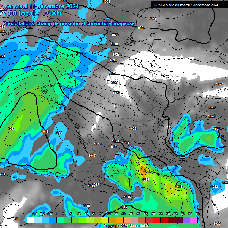 Modele GFS - Carte prvisions 