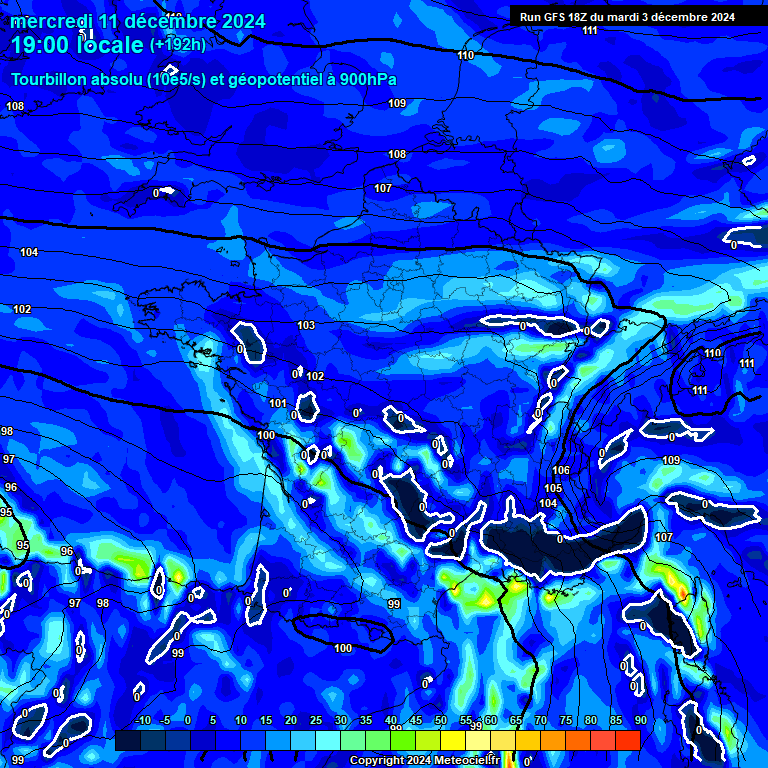 Modele GFS - Carte prvisions 