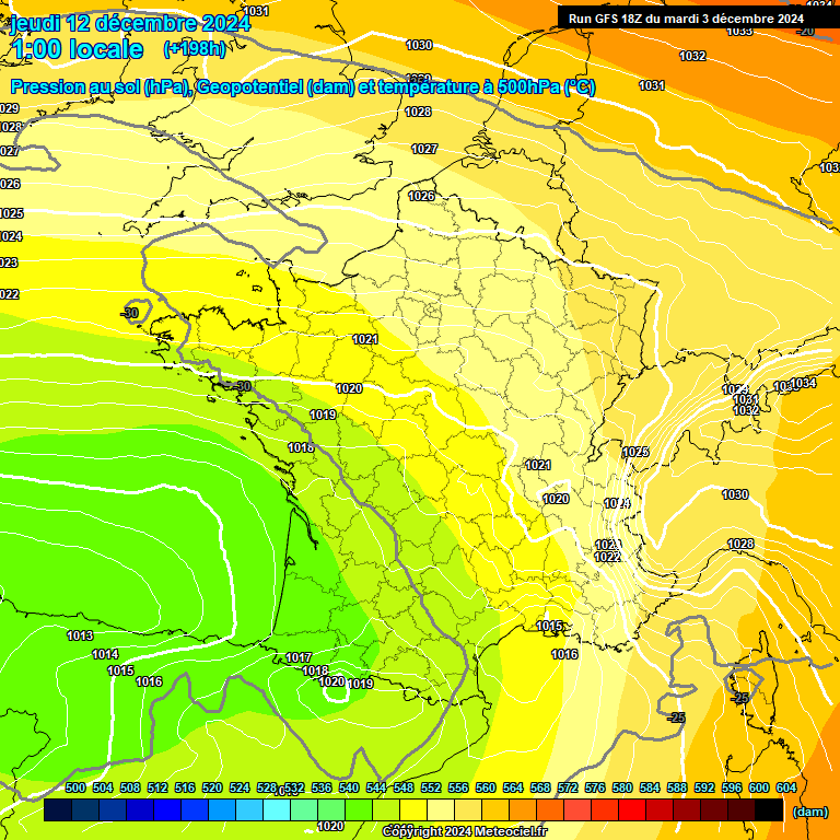 Modele GFS - Carte prvisions 