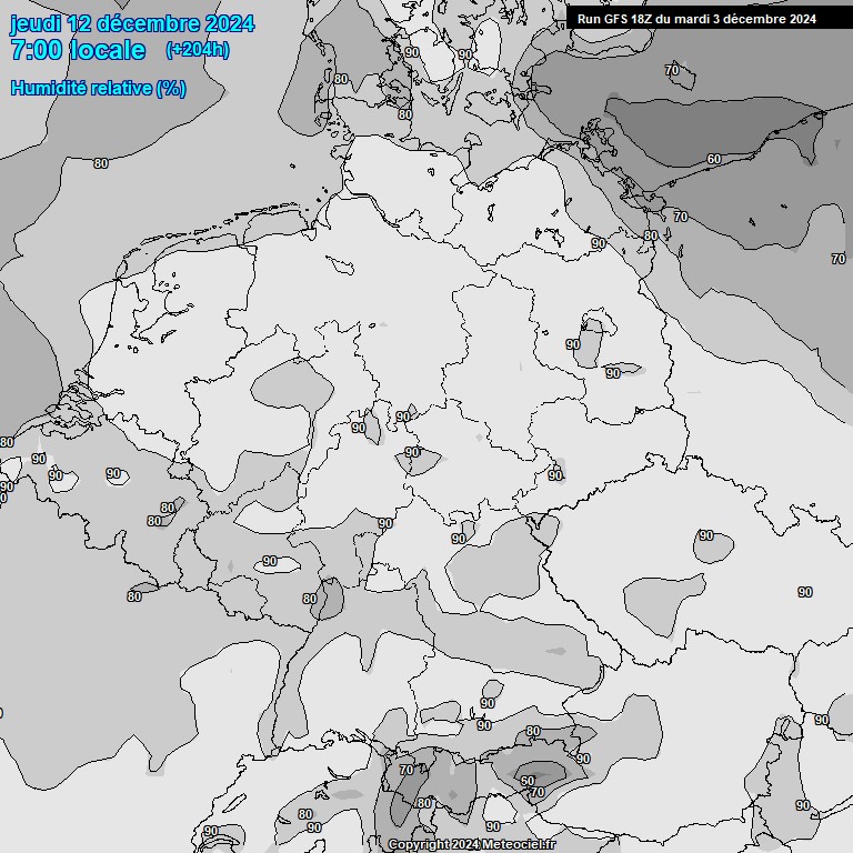 Modele GFS - Carte prvisions 