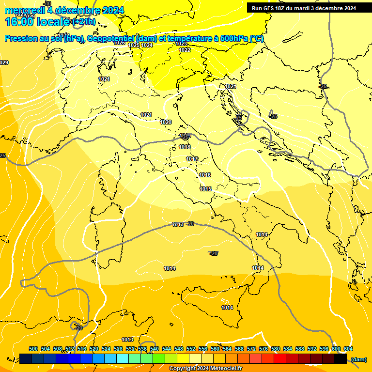 Modele GFS - Carte prvisions 