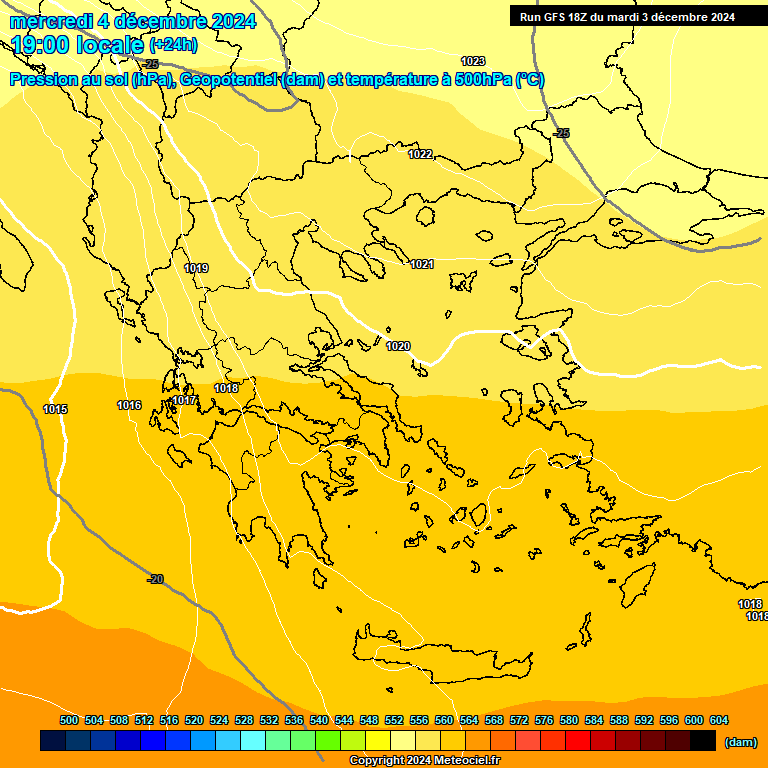 Modele GFS - Carte prvisions 