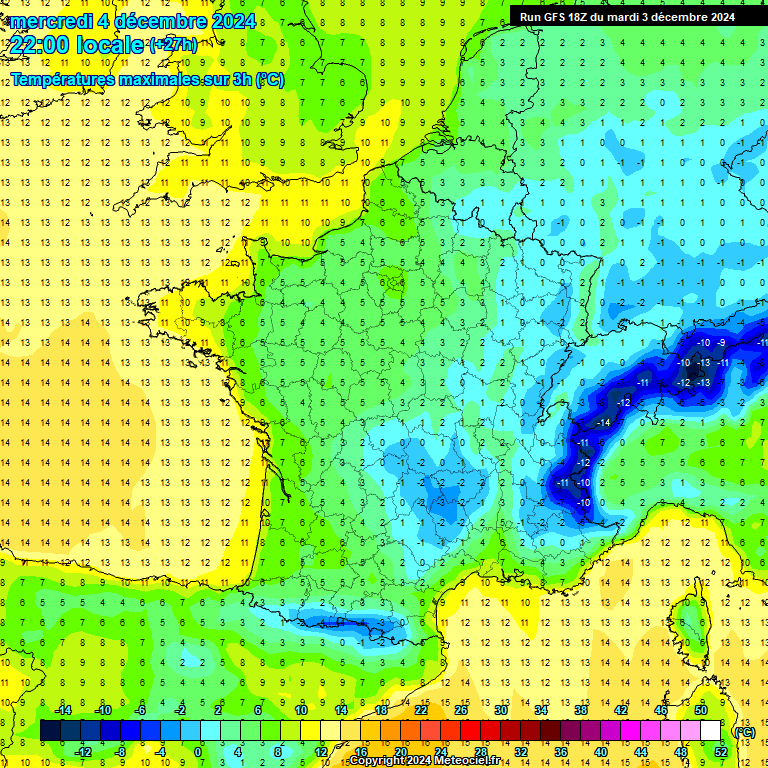 Modele GFS - Carte prvisions 