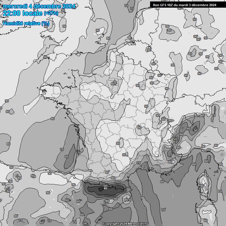 Modele GFS - Carte prvisions 