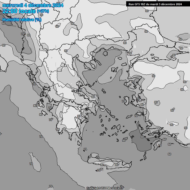 Modele GFS - Carte prvisions 