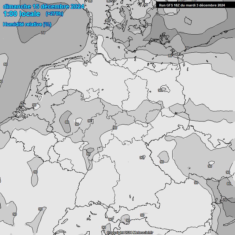 Modele GFS - Carte prvisions 