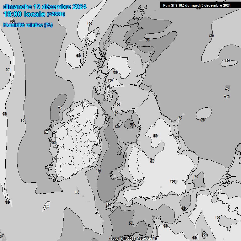 Modele GFS - Carte prvisions 