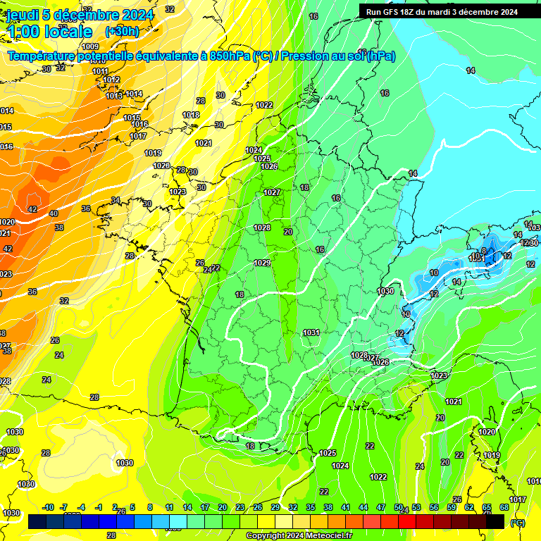 Modele GFS - Carte prvisions 