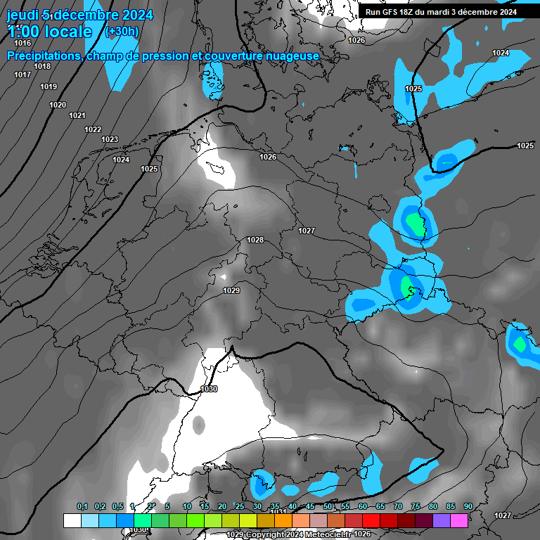 Modele GFS - Carte prvisions 