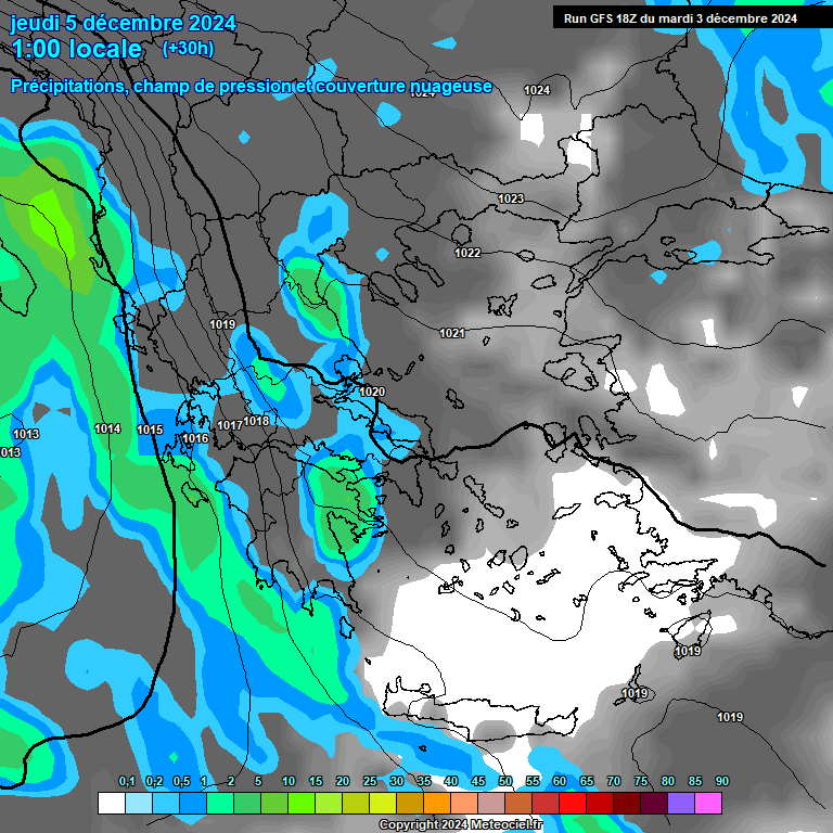 Modele GFS - Carte prvisions 