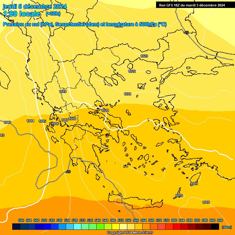 Modele GFS - Carte prvisions 