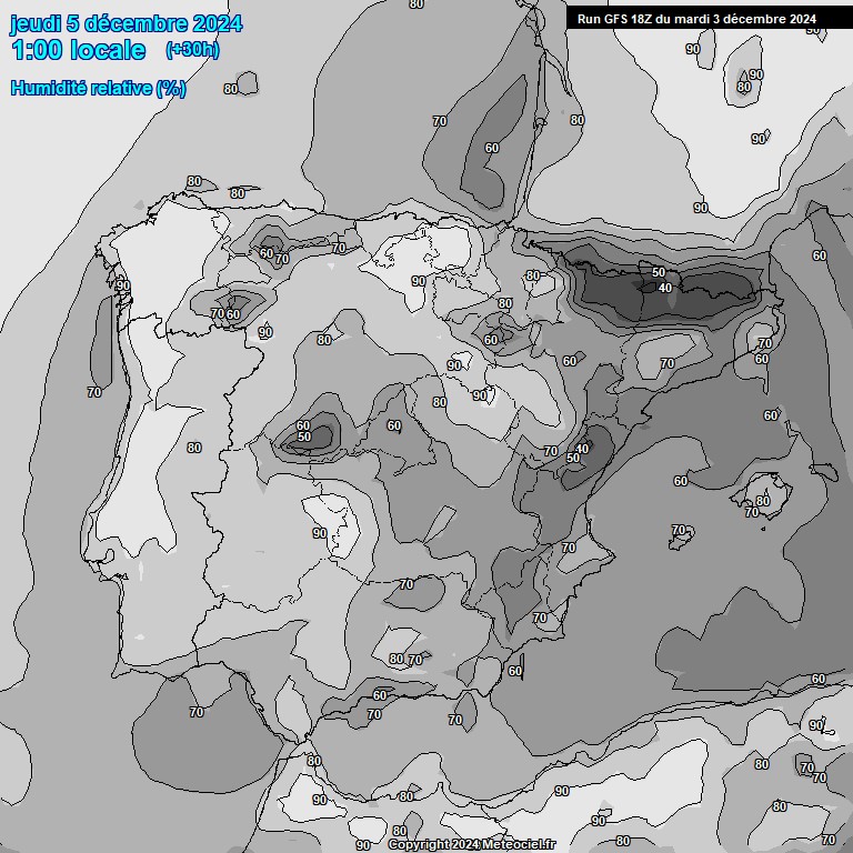 Modele GFS - Carte prvisions 