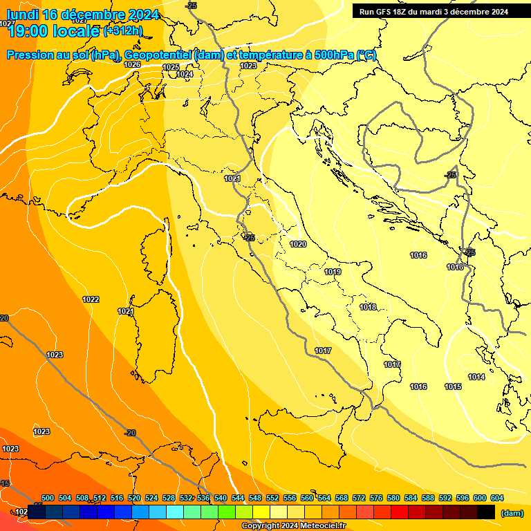 Modele GFS - Carte prvisions 