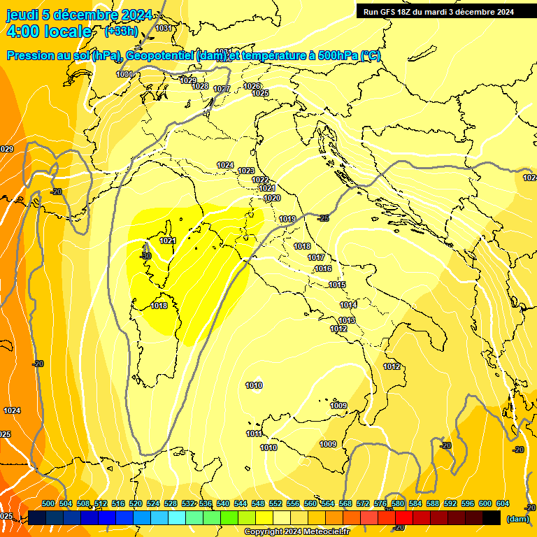 Modele GFS - Carte prvisions 