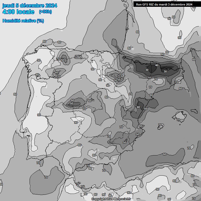 Modele GFS - Carte prvisions 