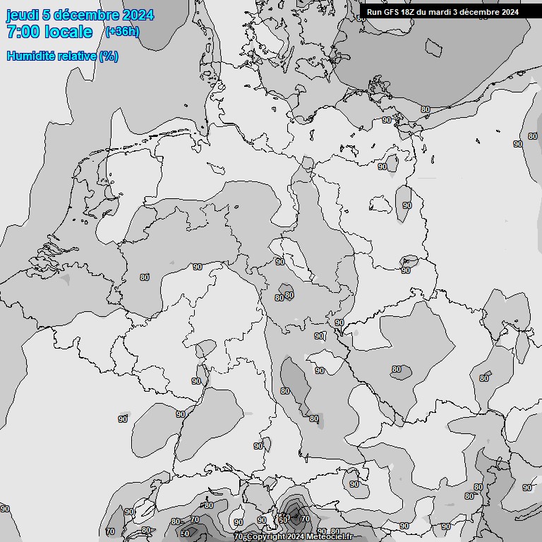 Modele GFS - Carte prvisions 