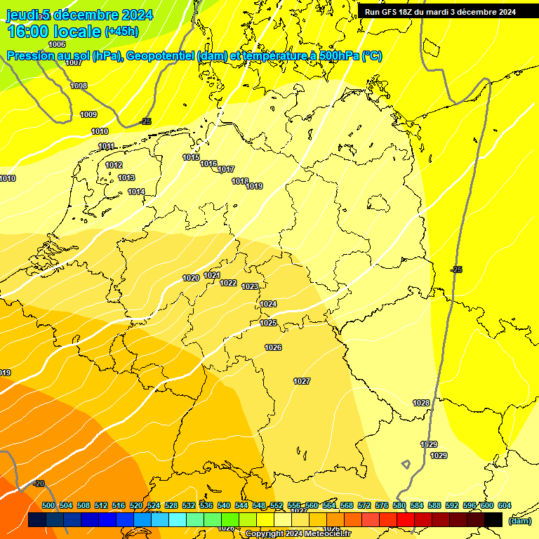 Modele GFS - Carte prvisions 