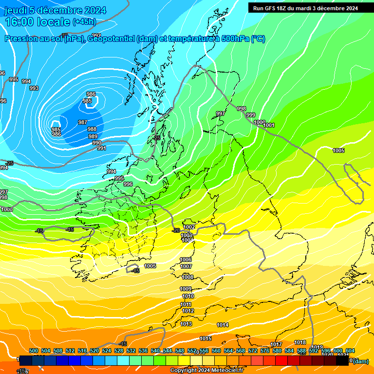 Modele GFS - Carte prvisions 