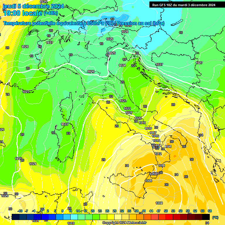 Modele GFS - Carte prvisions 