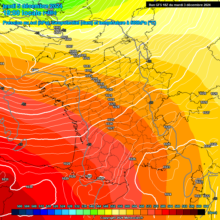 Modele GFS - Carte prvisions 