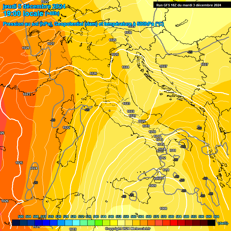 Modele GFS - Carte prvisions 