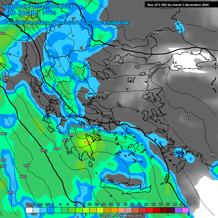 Modele GFS - Carte prvisions 