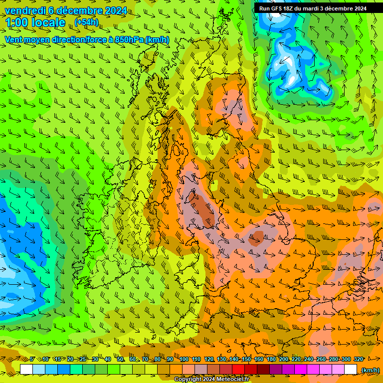 Modele GFS - Carte prvisions 