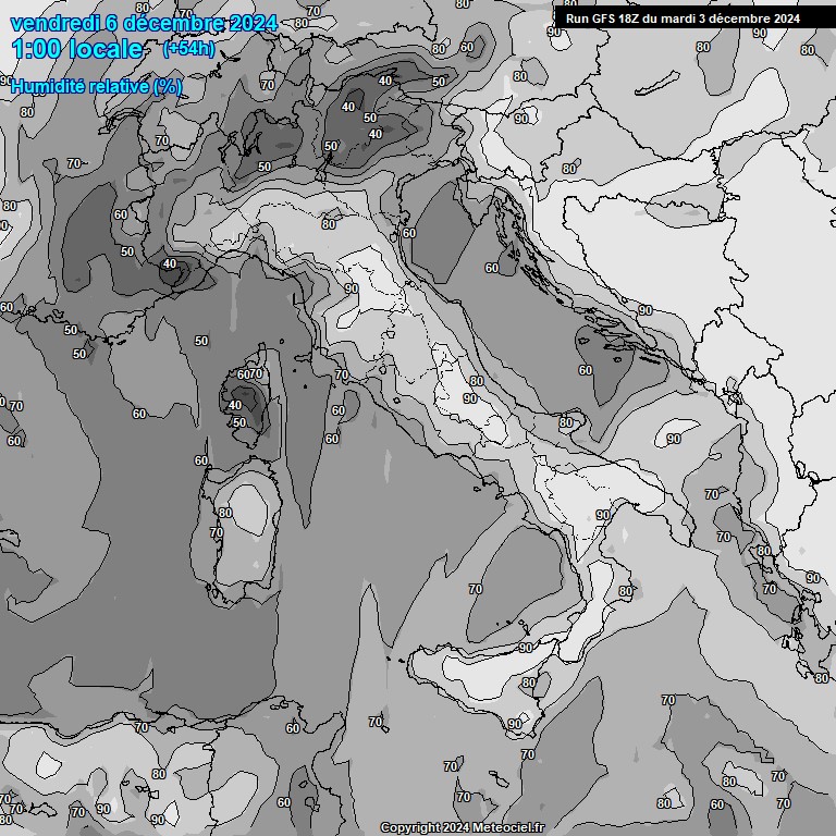 Modele GFS - Carte prvisions 