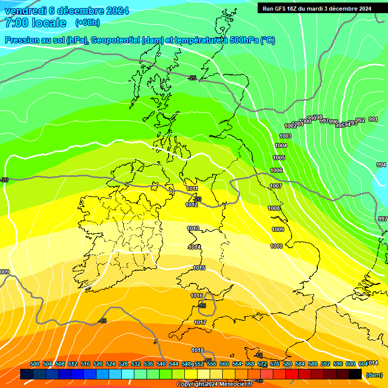 Modele GFS - Carte prvisions 