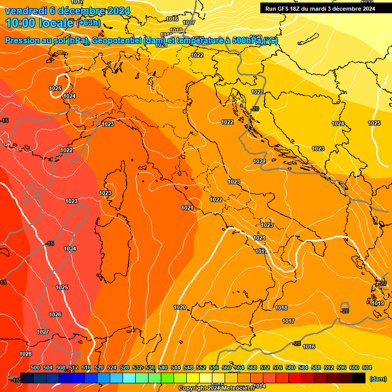 Modele GFS - Carte prvisions 