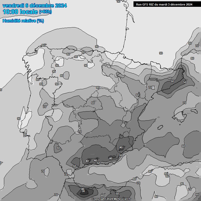 Modele GFS - Carte prvisions 