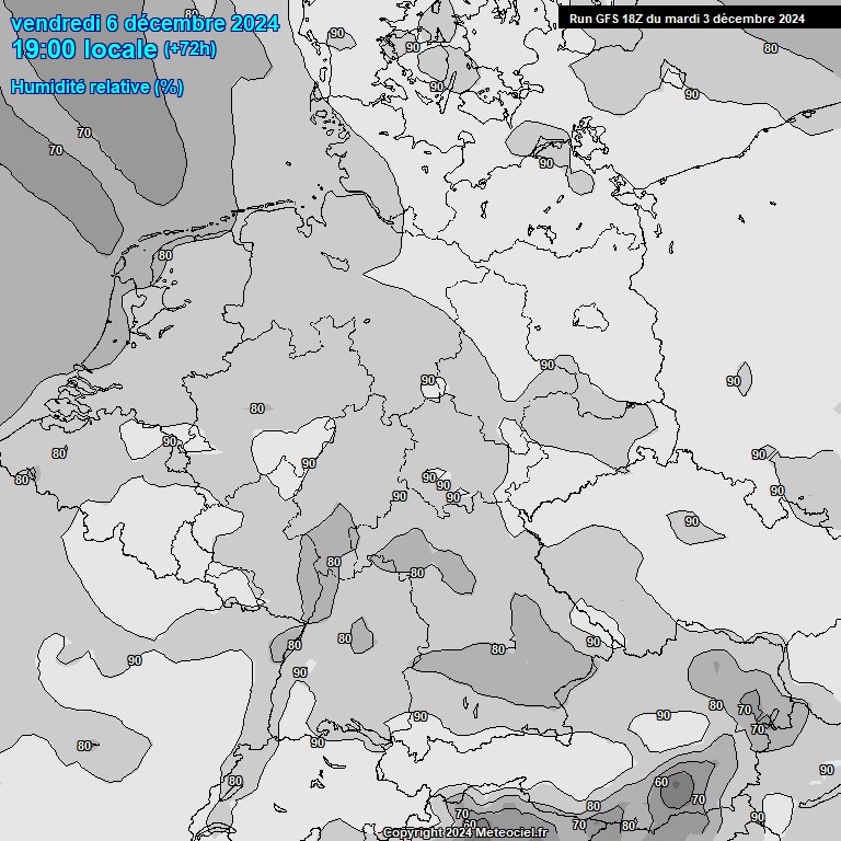 Modele GFS - Carte prvisions 