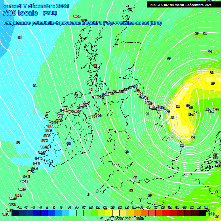 Modele GFS - Carte prvisions 