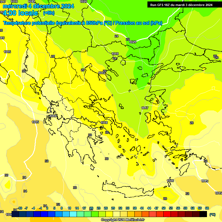 Modele GFS - Carte prvisions 